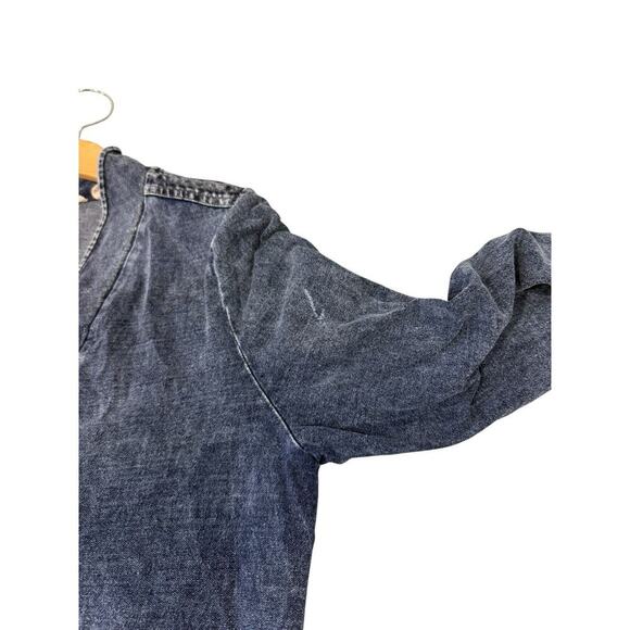 Soft Surroundings Womens XL Petite En Pointe Denim V Neck Stretch Tunic Tops - Picture 7 of 9